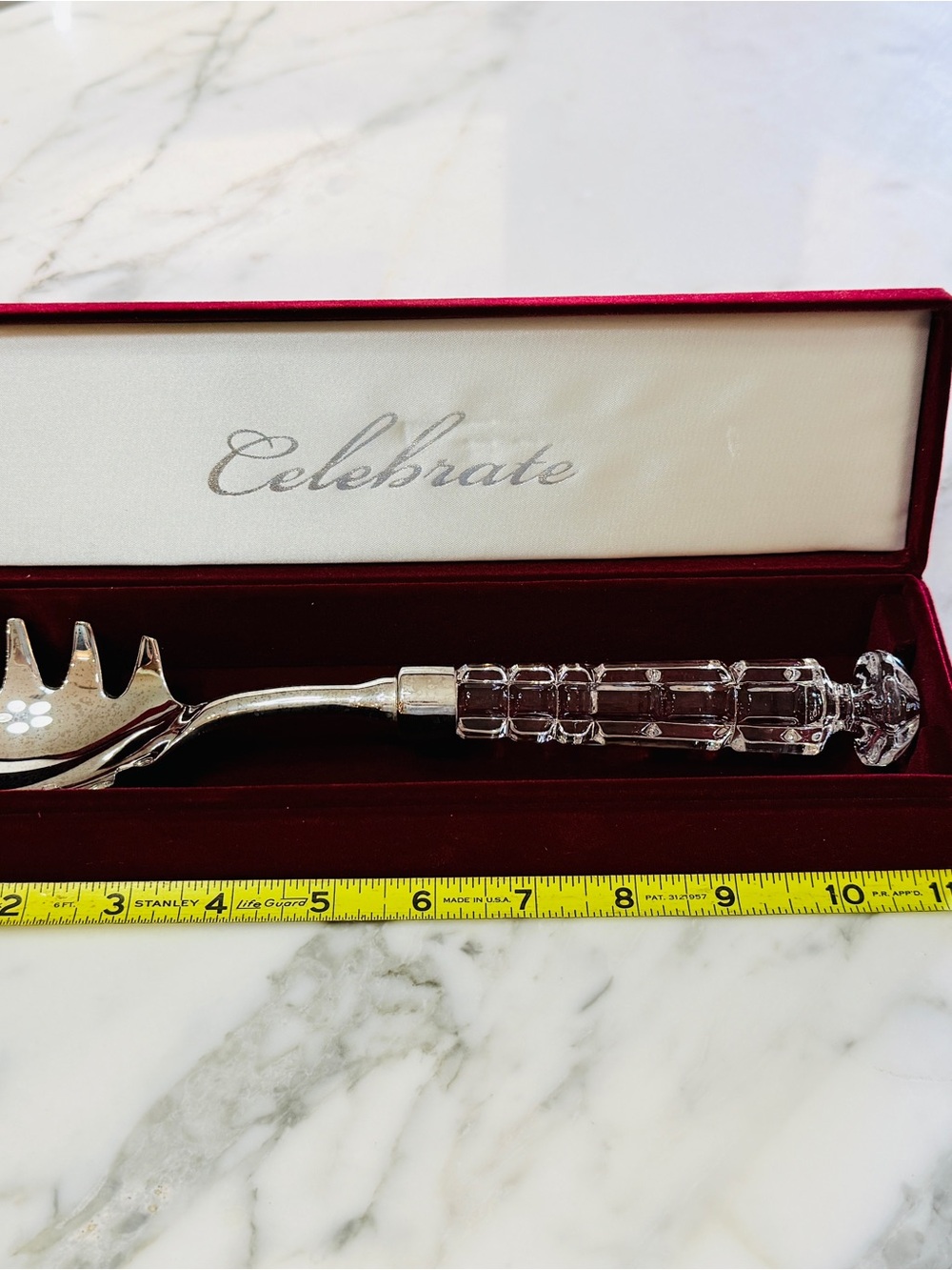 😎3/$20‼️Vintage NIB Crystal Handle Spaghetti Server – Silver Plated - Picture 6 of 17